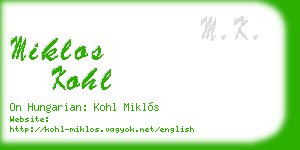 miklos kohl business card